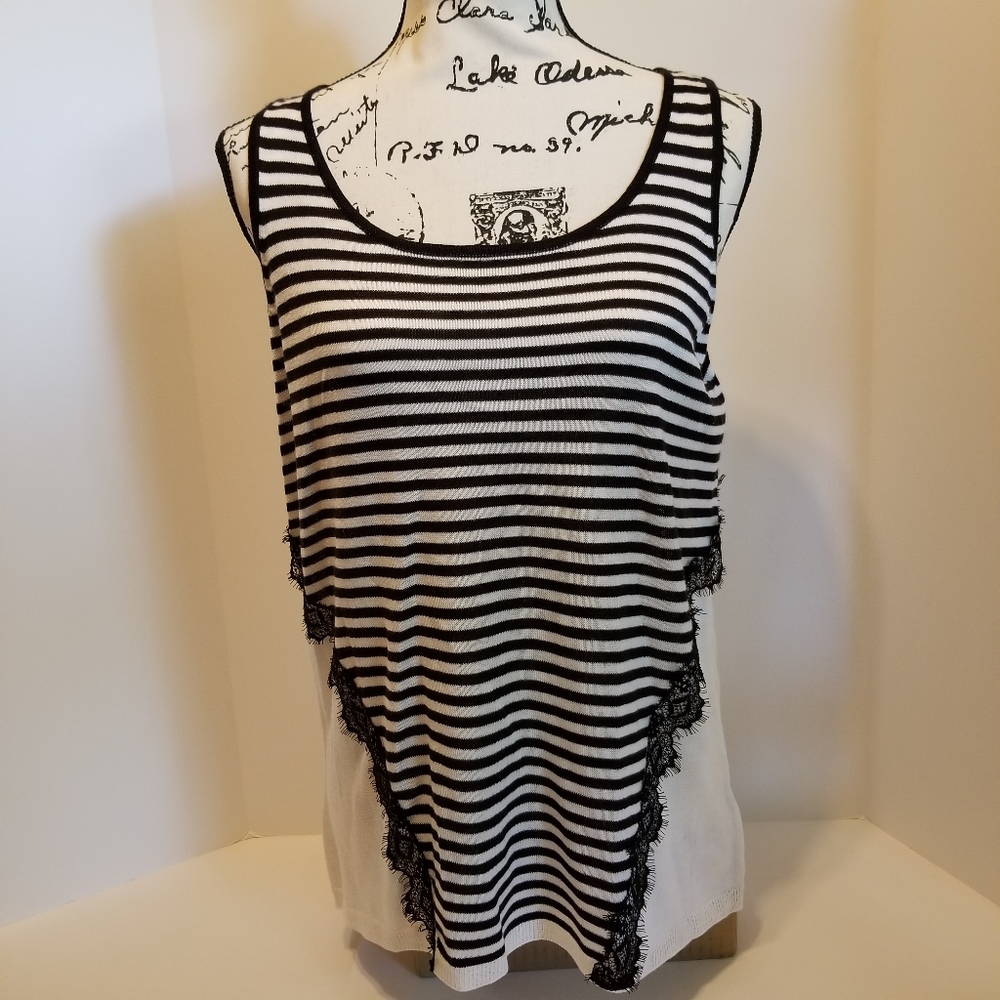 Democracy Black and white tank Medium